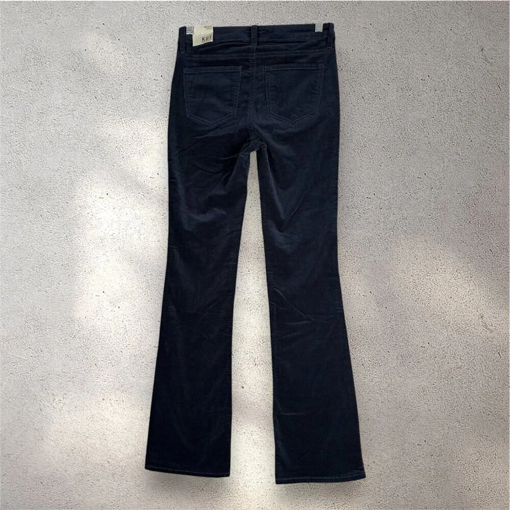 KUT From the Kloth Natalie Bootcut Corduroy Pants Women’s 0 Navy Y2K NWT Classic - Picture 2 of 8